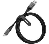 Otterbox câble Premium Tressé renforcé 2M USB-A vers USB-C, Noir | Câble de recharge pour smartphone et tablette, ultra-robuste, résiste aux torsions et pliages