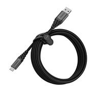 Otterbox Câble Premium Tressé renforcé USB-A vers USB-C, Câble de Charge pour Smartphone et Tablet, Ultra-Robuste, résiste aux torsions et pliages, 3M, Noir