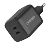 OtterBox Chargement Rapide Standard, USB-C Double Ports 65 W Chargeur Mural, Euro (C), Black, Intérieure, Secteur, 20 V, 3 A, Noir 78-81342