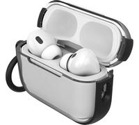 OtterBox Clear Coque pour AirPods Pro (1e/2e gen & Pro 2), Noir | Coque de protection antichoc, anti-chute, ultra-mince, anti-rayures et anti-éraflures pour Apple AirPods, mousqueton inclus