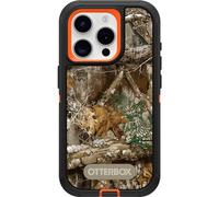 OtterBox Coque Defender Series pour iPhone 15 Pro (Uniquement) - Realtree Edge (Orange Blaze/Noir/RT Edge), Robuste et Durable, avec Protection des Ports, Comprend Une béquille à Clip pour étui