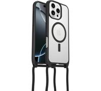 Otterbox Coque React Series Necklace MagSafe pour iPhone 16 Pro Max, Coque de Protection avec Collier réglable et Amovible, testé Selon Les Normes Militaires, Transparent/Noir, Livré sans Emballage