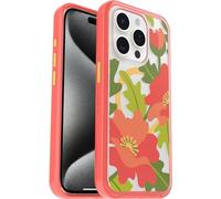 Otterbox Symmetry Clear MagSafe Coque pour Apple iPhone 15 Pro, Antichoc, Anti-Chute, Fine, supporte 3 x Plus de Chutes Que la Norme Militaire, Quilted Poppies