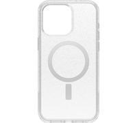 OtterBox Coque Transparente Symmetry Series pour iPhone 15 Pro Max (Uniquement) - Stardust (Transparent/Argent), se clipse sur MagSafe, Ultra élégante, Bords surélevés pour protéger l'appareil Photo