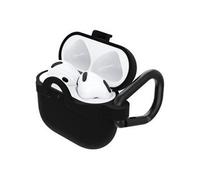 Coque OtterBox Soft Touch pour AirPods (4th gen), Coque de Protection Antichoc, Anti-Chute, Ultra-Mince, Anti-Rayures et Anti-éraflures pour Apple AirPods, Mousqueton Inclus, Noir