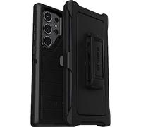 OtterBox Defender Series Coque pour Galaxy S23 Ultra (uniquement) - Noir, robuste et durable - avec protection de port - Comprend un clip de support - Protection de défense microbienne - Emballage non