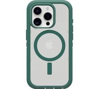 OtterBox Defender Series XT Coque Transparente pour iPhone 15 Pro (Uniquement) - Velours Evergreen (Transparent), sans écran, Robuste, se clipse sur MagSafe, Attache Cordon