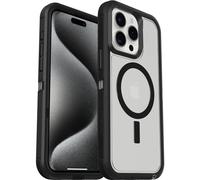 OtterBox Defender XT Coque pour iPhone 15 Pro Max avec MagSafe, Antichoc, Anti-Chute, Robuste, supporte 5 x Plus de Chutes Que la Norme Militaire, Transparent/Noir, Livré sans Emballage