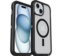 Otterbox Defender XT Coque pour iPhone 16e, 15, 14, 13 avec MagSafe, Antichoc, Anti-Chute, Robuste, supporte 5X Plus de Chutes Que la Norme Militaire, Transparent, Noir, Livré sans Emballage