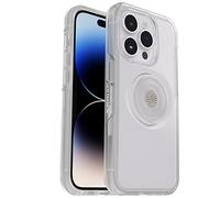 OtterBox Otter + Pop Symmetry - Coque Transparente pour iPhone 14 Pro Max (Uniquement) - avec PopGrip PopSockets intégré, Fine, adaptée aux Poches, Bords surélevés pour protéger l'objectif et l'écran