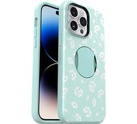 OtterBox OtterGrip Symmetry Series Coque pour iPhone 14 Pro Max - Coquelicots au Bord de la mer (Bleu), poignée intégrée, Coque élégante, se clipse sur MagSafe, Bords surélevés pour protéger