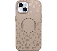 OtterBox OtterGrip Symmetry Series Coque pour iPhone 15, iPhone 14 et iPhone 13 - on The Spot (Marron), poignée intégrée, Coque élégante, se clipse sur MagSafe, Bords surélevés pour protéger