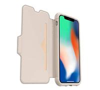 OtterBox pour Apple iPhone X/Xs, Étui folio antichoc en cuir véritable, Série Strada, Beige