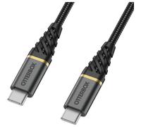 OtterBox Premium - Câble USB - USB-C (M) pour USB-C (M) - USB 2.0 - 3 A - 1 m - Prise en charge de Power Delivery - noir glamour