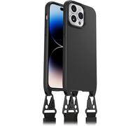 Otterbox React Lanyard Coque avec MagSafe pour iPhone 14 Pro Max, Coque de Protection Ultra Fine avec Collier réglable et Amovible, testé Selon Les Normes Militaires, Noir - Livré sans Emballage