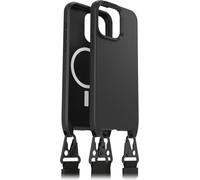 Otterbox React Lanyard Coque avec MagSafe pour iPhone 15 Pro Max, Coque de Protection Ultra Fine avec Collier, Sangle réglable et Amovible, testé Selon Les Normes Militaires,Noir,Livré sans Emballage