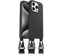 Otterbox React Lanyard MagSafe Coque pour iPhone 15 Pro, Noir | Coque de protection fine avec collier, sangle réglable et amovible, testé selon les normes militaires, Livré Sans Emballage