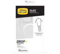OtterBox React Necklace Coque avec MagSafe pour iPhone 14 Pro, coque de protection ultra fine avec collier réglable et amovible, testé selon les normes militaires, Clear Apple iPhone 14 Pro