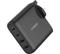 Otterbox Standard UK 100W USB-C PD GaN Chargeur Mural 4 Ports, x2 USB-C PD Ports + x2 USB-A Ports, Fast Charger pour Smartphone et Tablette, Testé Contre Les Chutes, Robuste, Ultra Durable, Noir