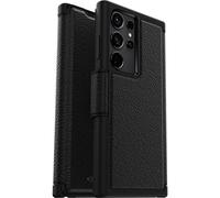 Otterbox Strada Coque pour Galaxy S23 Ultra, Antichoc, Anti-Chute, Cuir de qualité, 2 Porte-Cartes, supporte 3 x Plus de Chutes Que la Norme Militaire, Noir