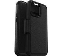 OtterBox Strada Series - Étui à rabat pour téléphone portable - compatibilité avec MagSafe - cuir, loquet métallique, polycarbonate - ombre - pour Apple iPhone 14 Pro Max Noir G
