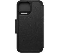 OtterBox Strada Series - Étui à rabat pour téléphone portable - compatibilité avec MagSafe - cuir - ombre (noir) - pour Apple iPhone 15 Noir G