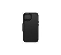 OtterBox Strada Series - Etui à rabat pour téléphone portable - compatibilité avec MagSafe - cuir - ombre (noir) - pour Apple iPhone 15