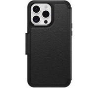 OtterBox Strada Series - Étui à rabat pour téléphone portable - compatibilité avec MagSafe - cuir - ombre (noir) - pour Apple iPhone 15 Pro Max Noir G