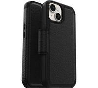 OtterBox Strada Series - Étui à rabat pour téléphone portable - compatibilité avec MagSafe - polycarbonate, loquet métallique, cuir véritable - ombre - pour Apple iPhone 14 Plus iPhone G