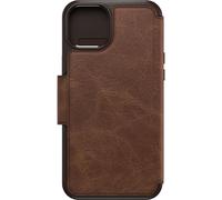 OtterBox Strada Series Folio - Etui à rabat pour téléphone portable - compatibilité avec MagSafe - cuir - espresso (brun) - pour Apple iPhone 15 Plus