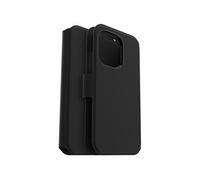 OtterBox Strada Series Via - Etui à rabat pour téléphone portable - compatibilité avec MagSafe - polyuréthane, polycarbonate - noir - pour Apple