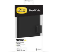 OtterBox Strada Via Coque pour Galaxy S23 Ultra , Étui folio de protection antichoc, antichute, fin et doux au toucher avec porte-cartes, supporte 2 x plus de chutes que la norme militaire, Noir Samsu