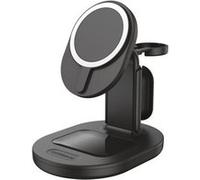 OtterBox - Support de chargement sans fil - 3-en-1, pour magsafe - 7.5 watt - PD 2.0, PD 3.0 - nuit radiante (noir) - pour Apple AirPods with MagSafe Charging Case; AirPods Pro; iPhone 12, 13, 14 Nuit