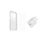 OtterBox Symmetry Series - Coque de protection pour téléphone portable - 50 % de plastique recyclé - clair - avec Protection d'écran Alpha Glass et