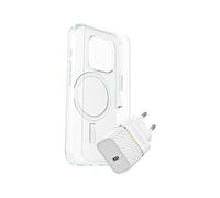 OtterBox Symmetry Series - Coque de protection pour téléphone portable - compatibilité avec MagSafe - clair - avec protection d'écran en verre de