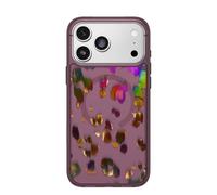OtterBox Symmetry Series Coque transparente ultra fine et élégante pour iPhone 17 Pro Max, MagSafe avec contrôle de l'appareil photo, rose (Leopard Shift)
