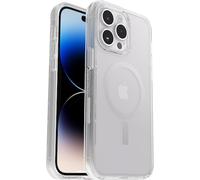 OtterBox Symmetry+ Transparente Coque pour iPhone 14 Pro Max pour MagSafe, Antichoc, anti-chute, fine, supporte 3 x plus de chutes que la norme militaire, antimicrobien, Clear