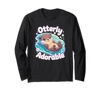 Otterly adorable mignon kawaii loutre animal amateur animal Manche Longue