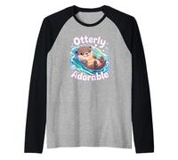 Otterly adorable mignon kawaii loutre animal amateur animal Manche Raglan