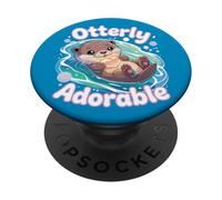 Otterly adorable mignon kawaii loutre animal amateur animal PopSockets PopGrip Adhésif