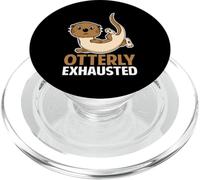 Otterly Exhausted Funny River and Sea Otter Lover Pun Jokes PopSockets PopGrip pour MagSafe
