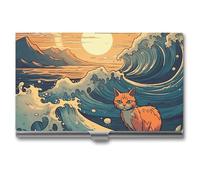 Otters in Love - Porte-cartes de visite fin en métal pour homme ou femme, pour professionnels, cadres, Chat de style anime, Taille unique