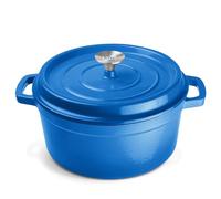 Ottia Cocotte en fonte, 28 cm, 6 litres, émail de qualité supérieure, cocotte avec couvercle, cocotte en fonte, cocotte en fonte, moule à pain, tous types de feux (y compris induction), passe au four