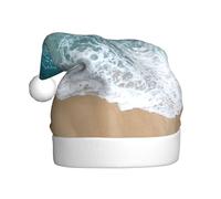 OTTKGGA Beau chapeau de Noël en peluche pour adultes avec motif vagues de l'océan - Doux - Couleurs résistantes - Décoration de fêtes de fin d'année