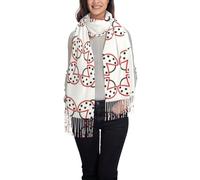 OTTKGGA Belle écharpe à pompons imprimée coccinelle pour femme châle d'hiver long enveloppé doux chaud mode voyage bureau mariage, Noir , taille unique