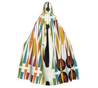 OTTKGGA Cape à capuche art moderne du milieu du siècle chat adulte décoration de fête robe sorcière vampires Halloween Noël Cosplay costume