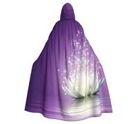 OTTKGGA Cape à capuche décorative pour adultes avec fleur de lotus violette pour vampires, sorcières, mystérieuses, cosplay, carnaval