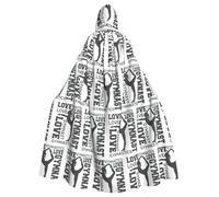 OTTKGGA Cape à capuche décorative pour adultes avec inscription « Love Gymnastics » pour vampires, sorcières, mystérieuses, cosplay, carnaval