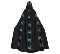 OTTKGGA Cape à capuche décorative pour adultes Motif papillon X Ray Vampires Sorcière mystérieuse Cosplay Carnaval Fêtes