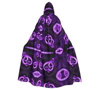 OTTKGGA Cape à capuche décorative pour adultes Violet Love Vampires Sorcière mystérieuse Cosplay Carnaval Fêtes